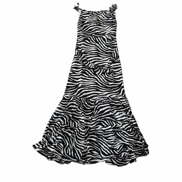 Tigerlily Zoya Maxi Dress Size 4 Animal Print Black White Tiered Flowy NWT - Picture 3 of 9